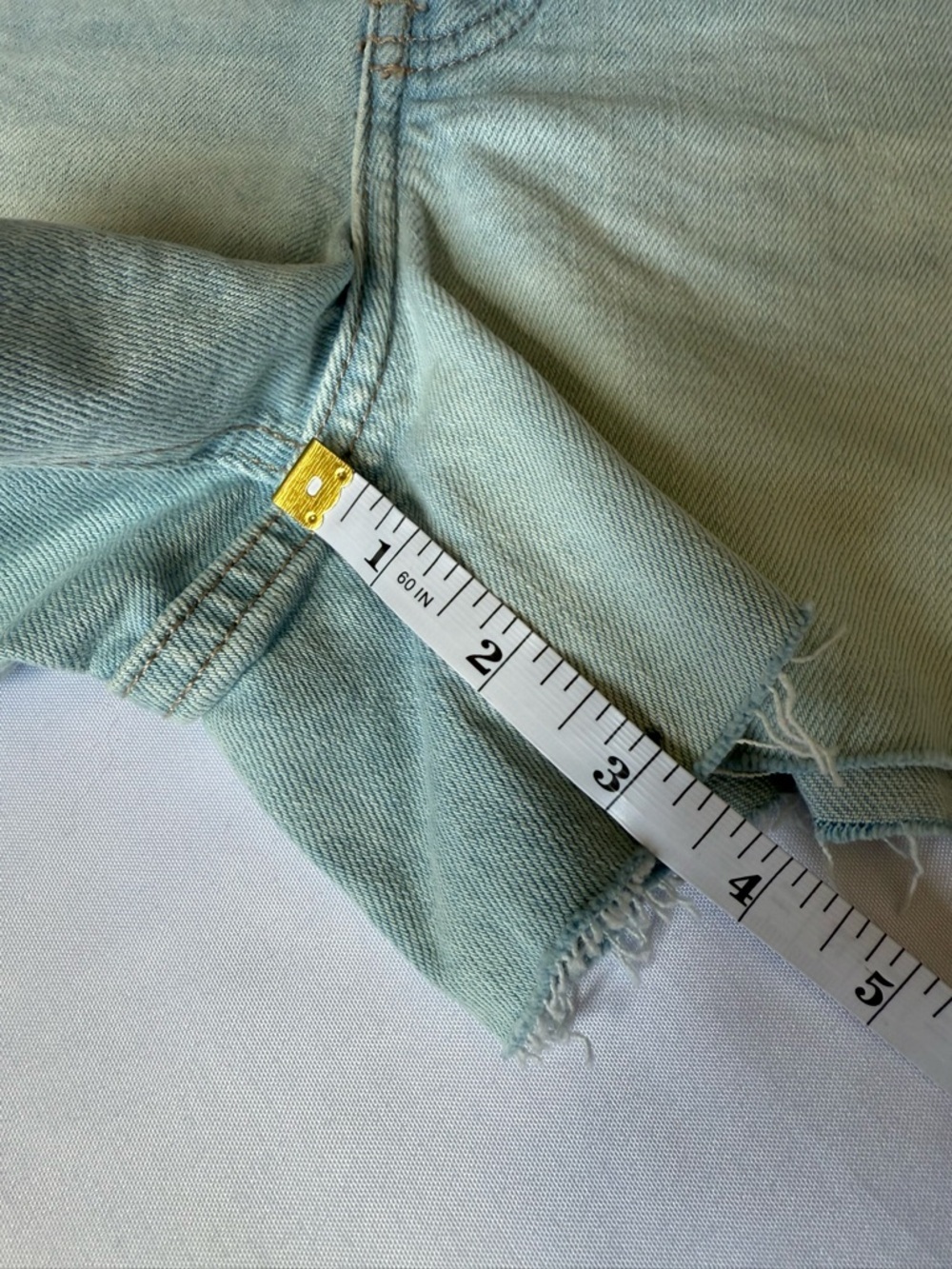 Old Navy Sky-Hi A-Line High Rise Button Fly Light Wash Denim Shorts Size 6 - Picture 10 of 11